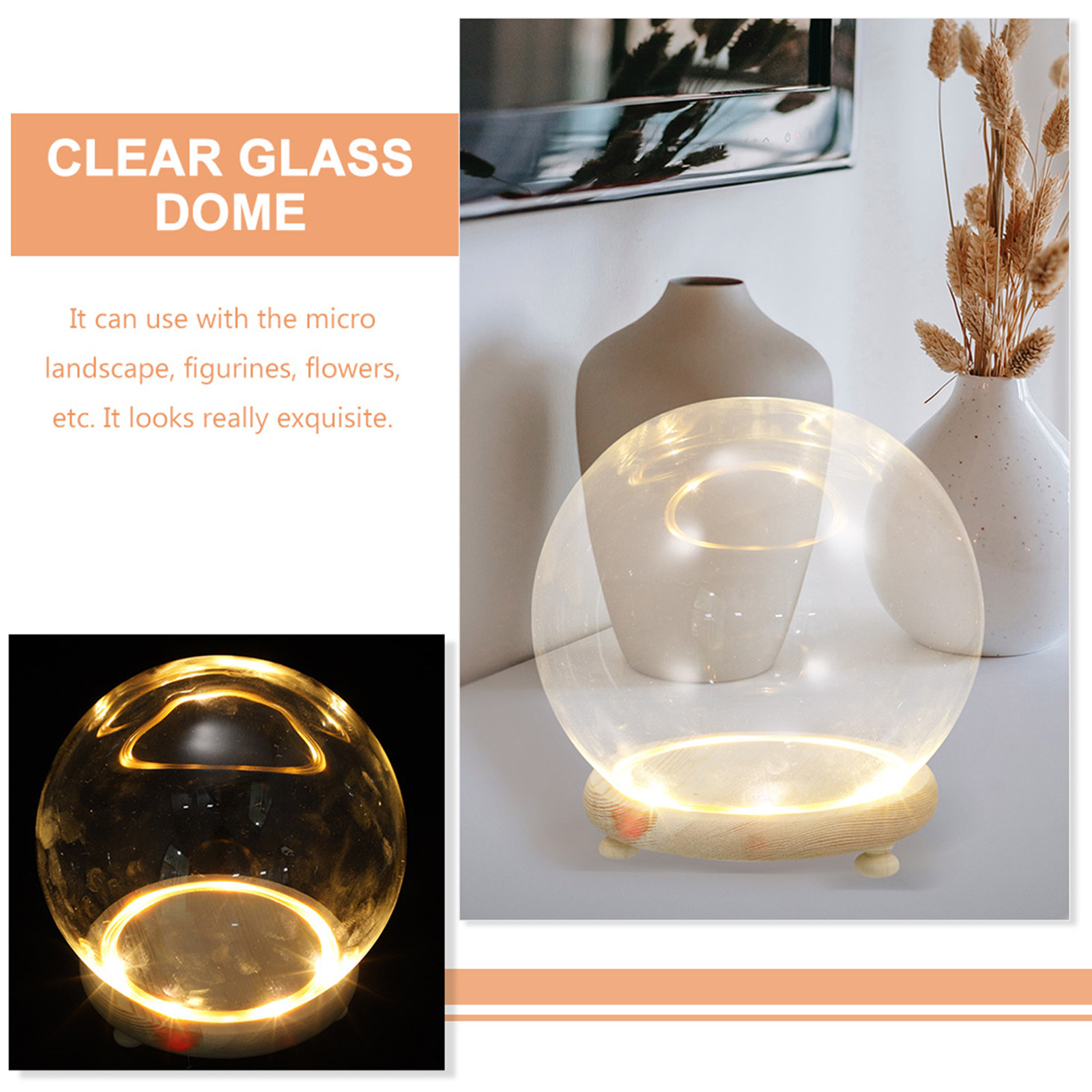 Vitrine en dôme de verre pour  - Plastic Dome Clear avis et prix